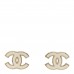 Enamel CC Earrings Gold White