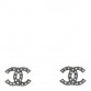 Ruthenium Crystal Studded CC Earrings
