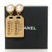 Pearl CC Tags Drop Earrings Gold