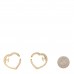Metal Crystal CC Open Heart Earrings Gold