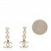 Crystal CC Drop Earrings Gold