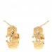 Metal Crystal CC Logo Hoop Earrings Gold