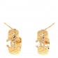 Metal Crystal CC Logo Hoop Earrings Gold