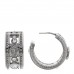 Metal Crystal CC Hoop Earrings Silver