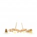 Iridescent Baguette Crystal CC Drop Earrings Gold