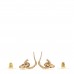 Metal Lock Drop Earrings Light Gold