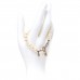Graduated Pearl Crystal CC Bracelet Gold