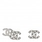 Baguette Crystal Double CC Earrings Silver