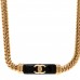 Metal Enamel CC Choker Gold Black