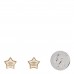 Resin Metal CC Star Earrings Gold