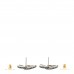 Metal Baguette Crystal CC Earrings Silver Blue