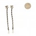 Lambskin Chain Crystal Pearl CC Drop Earrings Gold