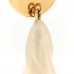 Pearl Resin CC Clover Clip On Earrings Gold