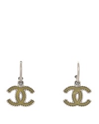 Enamel CC Drop Earrings Green