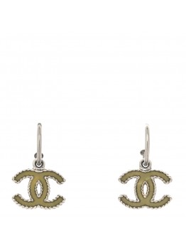 Enamel CC Drop Earrings Green