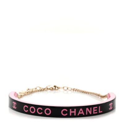 Resin Logo Choker Pink Black