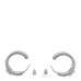 Metal Crystal CC Hoop Earrings Silver