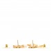 Pearl Crystal CC Flower Chain Multi Drop Earrings Gold