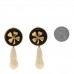 Pearl Resin CC Clover Clip On Earrings Gold