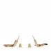 Metal Crystal Studded CC Hoop Drop Earrings Gold