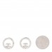 Crystal CC Round Earrings Silver