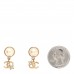Pearl Crystal CC Flower Drop Earrings Gold Pearly White