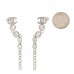 Crystal CC Long Drop Earrings Silver