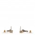 Metal Crystal CC Chain Drop Earrings Gold