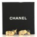 Metal Crystal CC Logo Hoop Earrings Gold