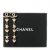 Crystal Pearl Charming Winter CC Star Heart Drop Earrings Gold