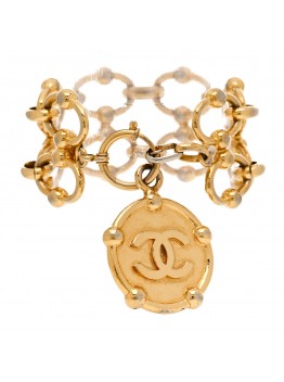 Metal CC Coin Bracelet Gold