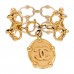 Metal CC Coin Bracelet Gold