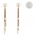 Pearl CC Multi Chain Drop Earrings Gold
