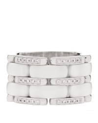 18k White Gold Diamond Ceramic Large Ultra Ring 50 5.5 White