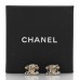 Metal Crystal CC Earrings Gold Black