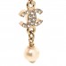Pearl Crystal CC Bow Bracelet Gold