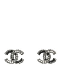 Ruthenium Crystal CC Earrings Black