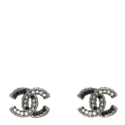 Ruthenium Crystal CC Earrings Black