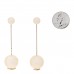 Pearl CC Chain Drop Earrings Gold