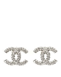 Crystal CC Earrings Silver