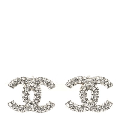 Crystal CC Earrings Silver