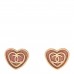 Crystal CC Resin Heart Earrings Gold Pink White