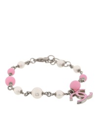 Pearl Enamel CC Bracelet Pink