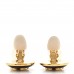 Pearl Resin CC Clover Clip On Earrings Gold