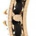 Crystal Lambskin CC Chain Hoop Earrings Gold Black