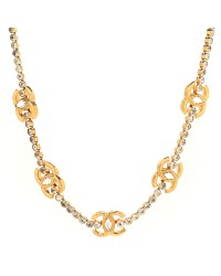 Metal Crystal CC Marquise Choker Gold