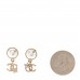 Pearl Crystal CC Flower Drop Earrings Gold Pearly White