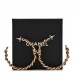 Metal Lambskin CC Turnlock Chain Hoop Earrings Matte Gold