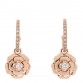 18K Rose Gold Diamond Extrait de Camelia Drop Earrings