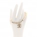 Graduated Pearl Crystal CC Bracelet Gold